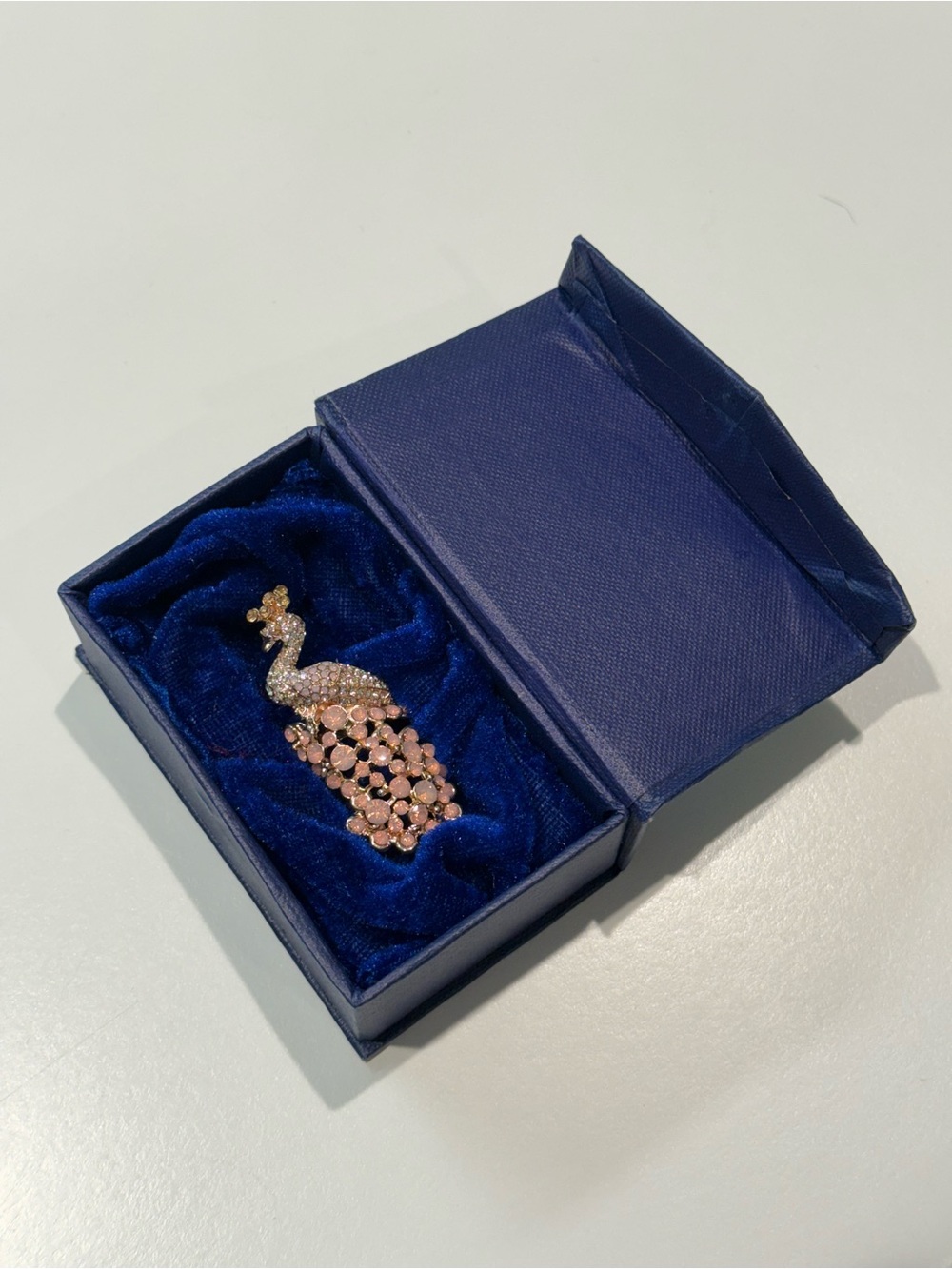 Pink Crystal Peacock Ring - Sparkling Women's Fashion Ring